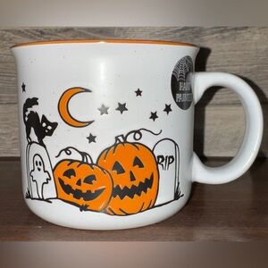 Super Cute Hand Painted PUMPKINS 🎃 🎃 & Cat 🐈‍⬛ MUG by Cobwebs & Cauldrons - NEW
